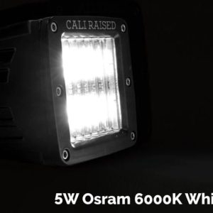 Cali Raised Driving/ Fog Light, LED, 6 Amber Cree 3 Watt LED, 3 Inch X 2 Inch Rectangular, 18 Watt, Pmma Clear Lens, Black Aluminum Housing – CR2496