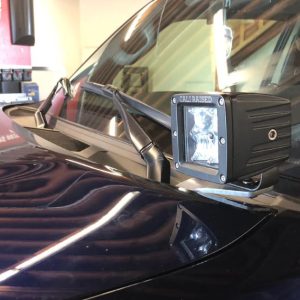Cali Raised Driving/ Fog Light, LED, 6 Amber Cree 3 Watt LED, 3 Inch X 2 Inch Rectangular, 18 Watt, Pmma Clear Lens, Black Aluminum Housing – CR2496