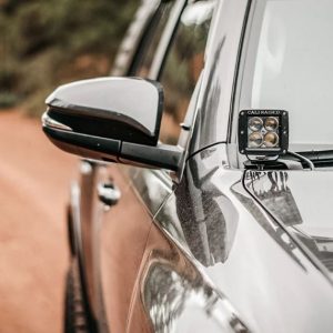 Cali Raised Driving/ Fog Light, LED, 6 Amber Cree 3 Watt LED, 3 Inch X 2 Inch Rectangular, 18 Watt, Pmma Clear Lens, Black Aluminum Housing – CR2495