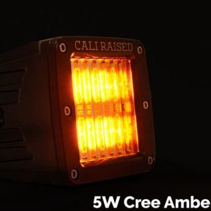 Cali Raised Driving/ Fog Light, LED, 6 Amber Cree 3 Watt LED, 3 Inch X 2 Inch Rectangular, 18 Watt, Pmma Clear Lens, Black Aluminum Housing – CR2496