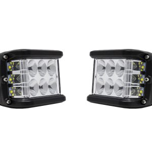 Cali Raised Driving/ Fog Light, LED, 9 White Cree 3 Watt LED, Side Projecting, Rectangular, 27 Watt, 2500 Lumens, Polycarbonate Clear Lens – CR2498