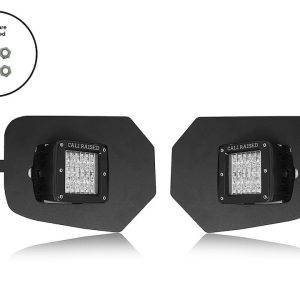 Cali Raised Driving/ Fog Light, LED Bulb, Amber LED Bulbs, 3 Inch X 2 Inch Rectangular, 18 Watt, 2000 Lumens, Clear Lens, Black Housing – CR2532