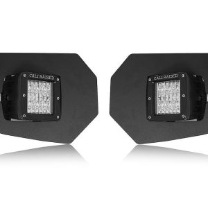 Cali Raised Driving/ Fog Light, LED Bulb, Amber LED Bulbs, 3 Inch X 2 Inch Rectangular, 18 Watt, 2000 Lumens, Clear Lens, Black Housing – CR2532