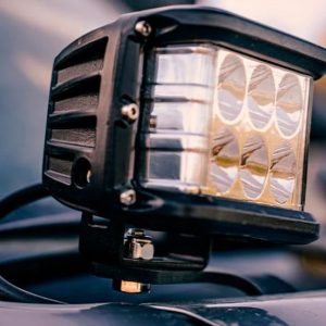 Cali Raised Driving/ Fog Light, LED Bulb, Clear Bulbs, 3 Inch X 2 Inch Rectangular, 27 Watt, 45 Degree Flood Beam, 2500 Lumens, Clear Lens – CR2546