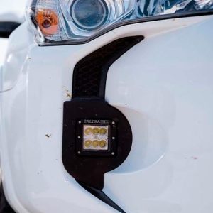 Cali Raised Driving/ Fog Light, LED Bulb, Amber LED Bulbs, 3 Inch X 2 Inch Rectangular, 18 Watt, 2000 Lumens, Clear Lens, Black Housing – CR2554