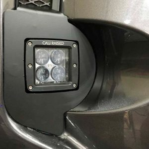Cali Raised Driving/ Fog Light, LED Bulb, Amber LED Bulbs, 3 Inch X 2 Inch Rectangular, 18 Watt, 2000 Lumens, Clear Lens, Black Housing – CR2554