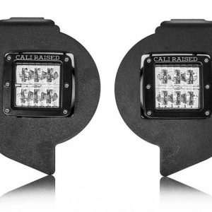 Cali Raised Driving/ Fog Light, LED Bulb, Amber LED Bulbs, 3 Inch X 2 Inch Rectangular, 18 Watt, 2000 Lumens, Clear Lens, Black Housing – CR2554