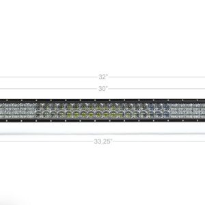 Cali Raised Light Bar, 32 Inch Length, Dual Row Spot/ Combo Beam, 30000 Lumens, LED Clear, Clear Lens, Black Aluminum Housing, Bumper Mount – CR2566