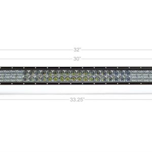 Cali Raised Light Bar, 32 Inch Length, Spot/ Combo Beam, 30000 Lumens, LED Clear, Clear Lens, Black Aluminum Housing, Grille Mount – CR2574