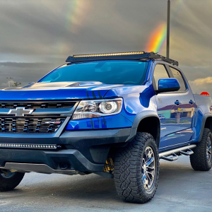 Cali Raised Light Bar, 42 Inch Length, Spot/ Combo Beam, 40000 Lumens, LED Amber, Clear Lens, Black Aluminum Housing, Roof Rack Mount – CR2675