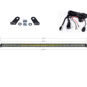 Cali Raised Light Bar, 42 Inch Length, Spot/ Combo Beam, 40000 Lumens, LED Amber, Clear Lens, Black Aluminum Housing, Roof Rack Mount – CR2675