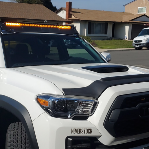 Cali Raised Light Bar, 42 Inch Length, Spot/ Combo Beam, 40000 Lumens, LED Amber, Clear Lens, Black Aluminum Housing, Roof Rack Mount – CR2675