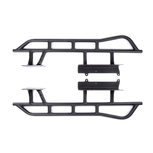 Cali Raised Rocker Panel Guard, Step Edition, Tubular, Powder Coated, Black, Steel, Bolt on, Kick Out – CR2684