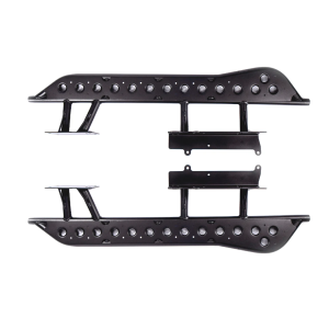 Cali Raised Rocker Panel Guard, Step Edition, Tubular, Powder Coated, Black, Steel, Bolt on, Kick Out – CR2684