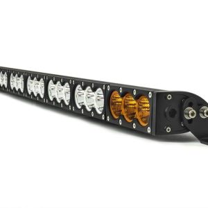 Cali Raised Light Bar, 43 Inch Length, Spot/ Combo Beam, 24000 Lumens, LED Clear, Clear/ Amber Lens, Black Aluminum Housing, Roof Rack Mount – CR2711