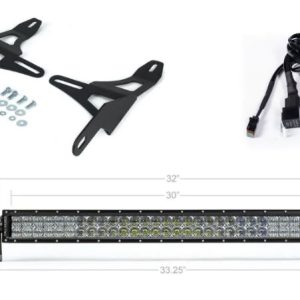 Cali Raised Light Bar, LED, 32 Inch Length, 60 White 5D Optic Osram 5 Watt LED, 300 Watt, Combo Beam, 30000 Lumens, Clear Polycarbonate Lens – CR2842