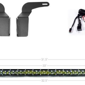 Cali Raised Light Bar, LED, 32 Inch Length, 30 Amber Cree 5 Watt LED, 150 Watt, Combo Beam, 15000 Lumens, Clear Polycarbonate Lens – CR2850