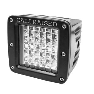 Cali Raised Driving/ Fog Light, LED, 6 White Cree 3 Watt LED, 3 Inch X 2 Inch Rectangular, 18 Watt, Polycarbonate Clear Lens – CR2854