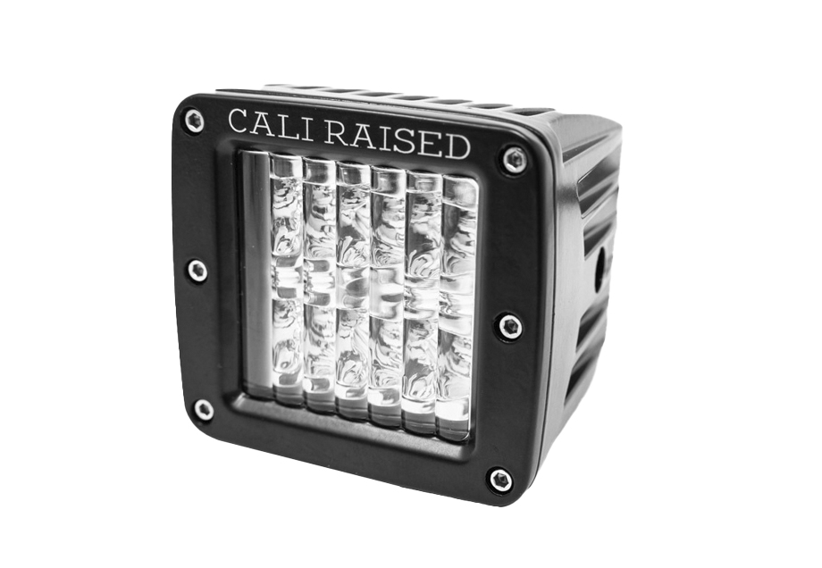 Cali Raised Driving/ Fog Light, LED, 6 White Cree 3 Watt LED, 3 Inch X 2 Inch Rectangular, 18 Watt, Polycarbonate Clear Lens – CR2854
