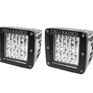 Cali Raised Driving/ Fog Light, LED, 6 Amber Cree 3 Watt LED, 3 Inch X 2 Inch Rectangular, 18 Watt, Pmma Clear Lens, Black Aluminum Housing – CR2918