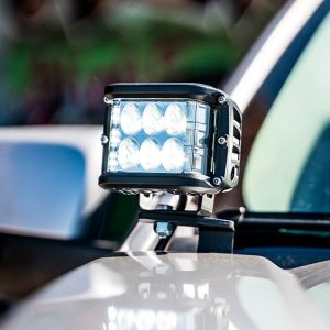 Cali Raised Driving/ Fog Light, LED, 6 White Cree 3 Watt LED, 3 Inch X 2 Inch Rectangular, 18 Watt, Polycarbonate Clear Lens – CR2920