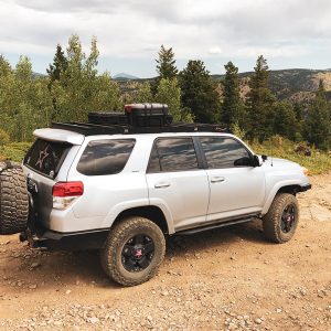Cali Raised Roof Rack, Premium, Powder Coated, Black, Aluminum Side Panels/ Adjustable Steel Feet, Single – CR2945