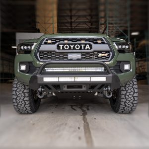 Cali Raised Bumper, One Piece Design, Direct-Fit, Mounting Hardware Included, Without Grille Guard, With Internal Winch Mount – CR3210