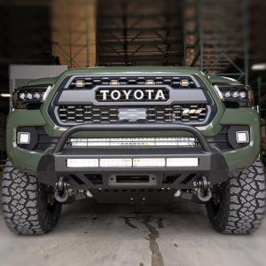 Cali Raised Bumper, One Piece Design, Mounting Hardware Included, Without Grille Guard, With Internal Winch Mount, With D-Rings Mount – CR3594