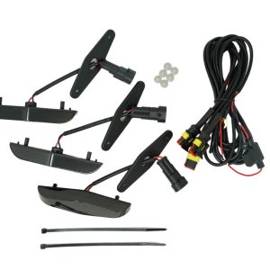 Cali Raised Grille Light – LED, Use with Front Grille, Smoke, Set of 3, Raptor Style, With Fuse and Mounting Hardware – CR3686