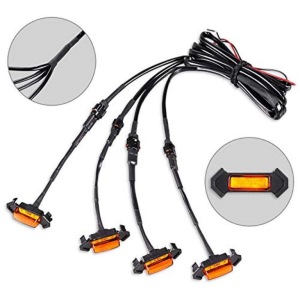 Cali Raised Grille Light – LED, Use with Front Grille, Amber, Set of 4, Raptor Style – CR3688