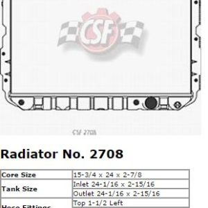 Csf Radiator Radiator, Overall Dimensions 24-1/16 Inch Length X 21-5/8 Inch Height – 2708