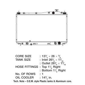 Csf Radiator Radiator, Core Dimensions 13-3/4 Inch Length X 25-7/8 Inch Height X 5/8 Inch Depth, One Row, Downflow – 2800