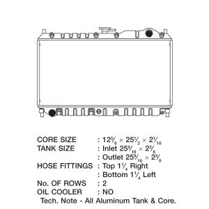 Csf Radiator Radiator, Overall Dimensions 25-9/16 Inch Length X 17-3/8 Inch Height – 2863