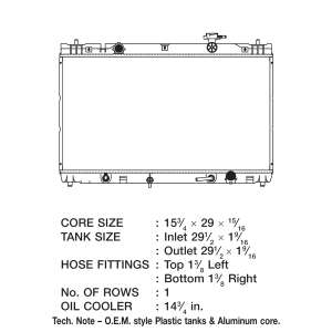 Csf Radiator Radiator, Core Dimensions 15-13/16 Inch Length X 29-1/16 Inch Height X 7/8 Inch Depth, One Row, Downflow – 3143