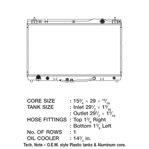 Csf Radiator Radiator, Core Dimensions 15-13/16 Inch Length X 29-1/16 Inch Height X 7/8 Inch Depth, One Row, Downflow – 3145