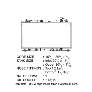 Csf Radiator Radiator, Core Dimensions 15-3/4 Inch Length X 30-3/8 Inch Height X 7/8 Inch Depth, One Row, Downflow – 3313