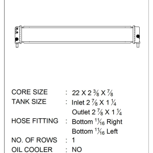 Csf Radiator Radiator, Core Dimensions 23-9/16 Inch Length X 2-3/8 Inch Width X 7/8 Inch Depth, Single Core Row, Crossflow – 3774