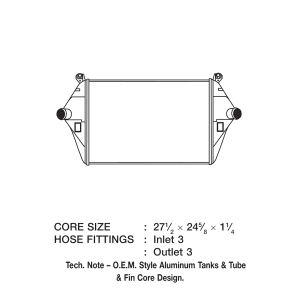 Csf Radiator Intercooler, Air to Air, One Row, Tube/ Fin, Aluminum – 6009