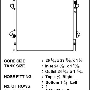 Csf Radiator Radiator, Core Dimensions 25-9/16 Inch Length X 23-11/16 Inch Height X 1-1/4 Inch Depth, Crossflow, Aluminum – 7076