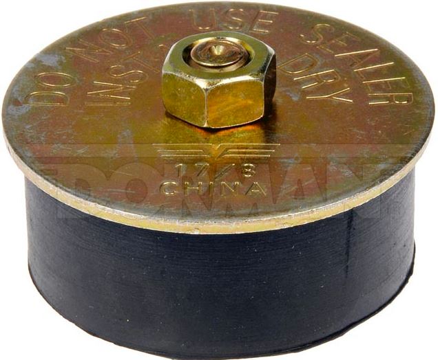 Dorman Expansion Plug, Autograde ™, Rubber Plug with Steel Plate, 1-7/8 Inch Plug/ Seals 1-7/8 Inch – 2 Inch Holes, Single – 02606