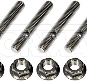 Dorman Exhaust Flange Stud and Nut, 10 Millimeter – 1.50 Nut Thread Size, 62 Millimeter Stud Length, Stainless Steel, Pack of 6 – 03133HP