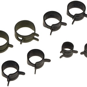 Dorman Hose Clamp, Spring Style, Steel, Set of 8 Two 3/8 Inch Two 1/2 Inch Two 9/16 Inch Two 5/8 Inch Clamping Range, Card Packing – 13400
