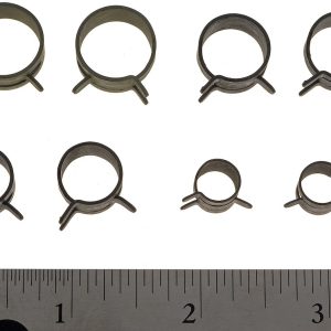 Dorman Hose Clamp, Spring Style, Steel, Set of 8 Two 3/8 Inch Two 1/2 Inch Two 9/16 Inch Two 5/8 Inch Clamping Range, Card Packing – 13400