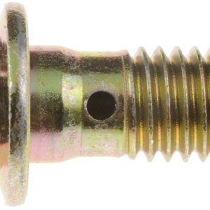 Dorman Banjo Bolt, Carded, M10-1.50 Thread Size X 23 Millimeter Length, Single Hole, Gold-Plated Steel, With Washers – 13940