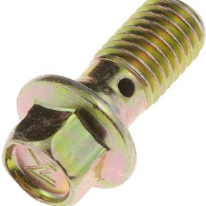 Dorman Banjo Bolt, Carded, M10-1.50 Thread Size X 23 Millimeter Length, Single Hole, Gold-Plated Steel, With Washers – 13940