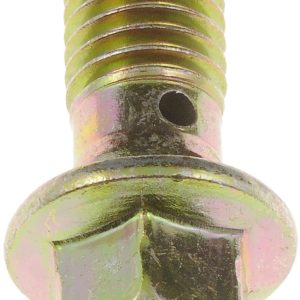 Dorman Banjo Bolt, Carded, M10-1.50 Thread Size X 23 Millimeter Length, Single Hole, Gold-Plated Steel, With Washers – 13940