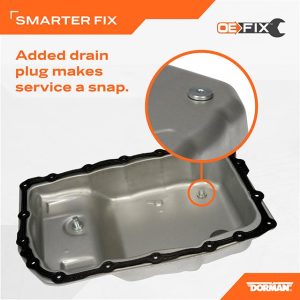 Dorman Oil Pan, OE Solutions™, 3.17 Quart Capacity, 17.32 Inch Length X 11.61 Inch Width X 3.24 Inch Depth, Gray, Steel – 265-580