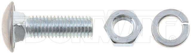 Dorman Bumper Bolt, Autograde ™, 1/2-13 Inch Thread Size, With Nut/Washer, Round Head, Stainless Steel, Single – 45793