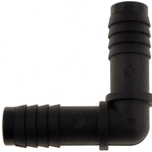 Dorman Heater Hose Fitting, Right Angle Connector, 5/8 Inch Hose Barb, 90 Degree, Natural, Black, Plastic – 47062