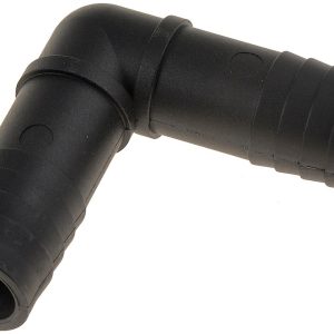 Dorman Heater Hose Fitting, Right Angle Connector, 3/4 Inch Hose Barb, 90 Degree, Natural, Black, Plastic – 47063